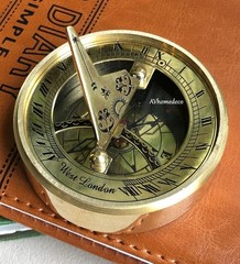 Brass Nautical Antique Brass and Copper Sundial Compass Clock Gift decor Item