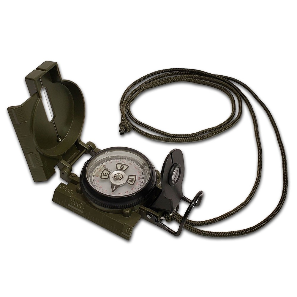 Scout™ Lensatic Compass – Traditional Phosphorescent Military Style with Nylon C