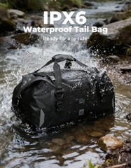 Waterproof Motorcycle Dry Bag – Duffle Tail Bag Soft Luggage, 40L Black