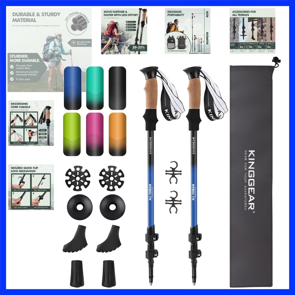 Nordic Walking Stick, TP1 Hiking Poles Retractable Lightweight 7075 Aluminum,…