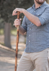 SE Survivor Series 55″ Hand Carved Wolf Hiking Stick, Weatherproof, Rope Wrapped