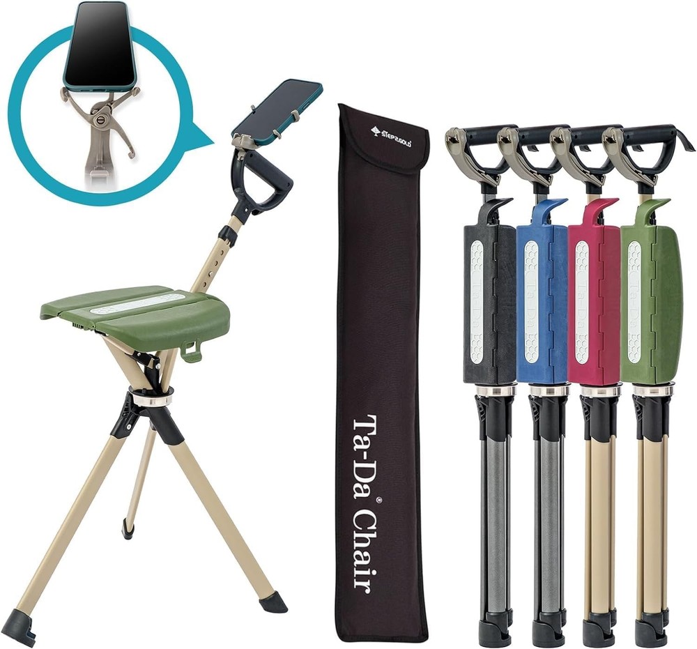 Trekking Hiking Pole, Folding Walking Stick with Seat, Walking Cane with Chair