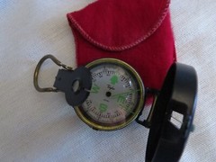 Vtg. TAYLOR Lensatic Engineer’s Compass Working w/Original Cloth Bag