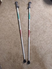 Exerstrider 44″ Fitness Walking Poles Pair Reflex Strapless Grips Made in USA
