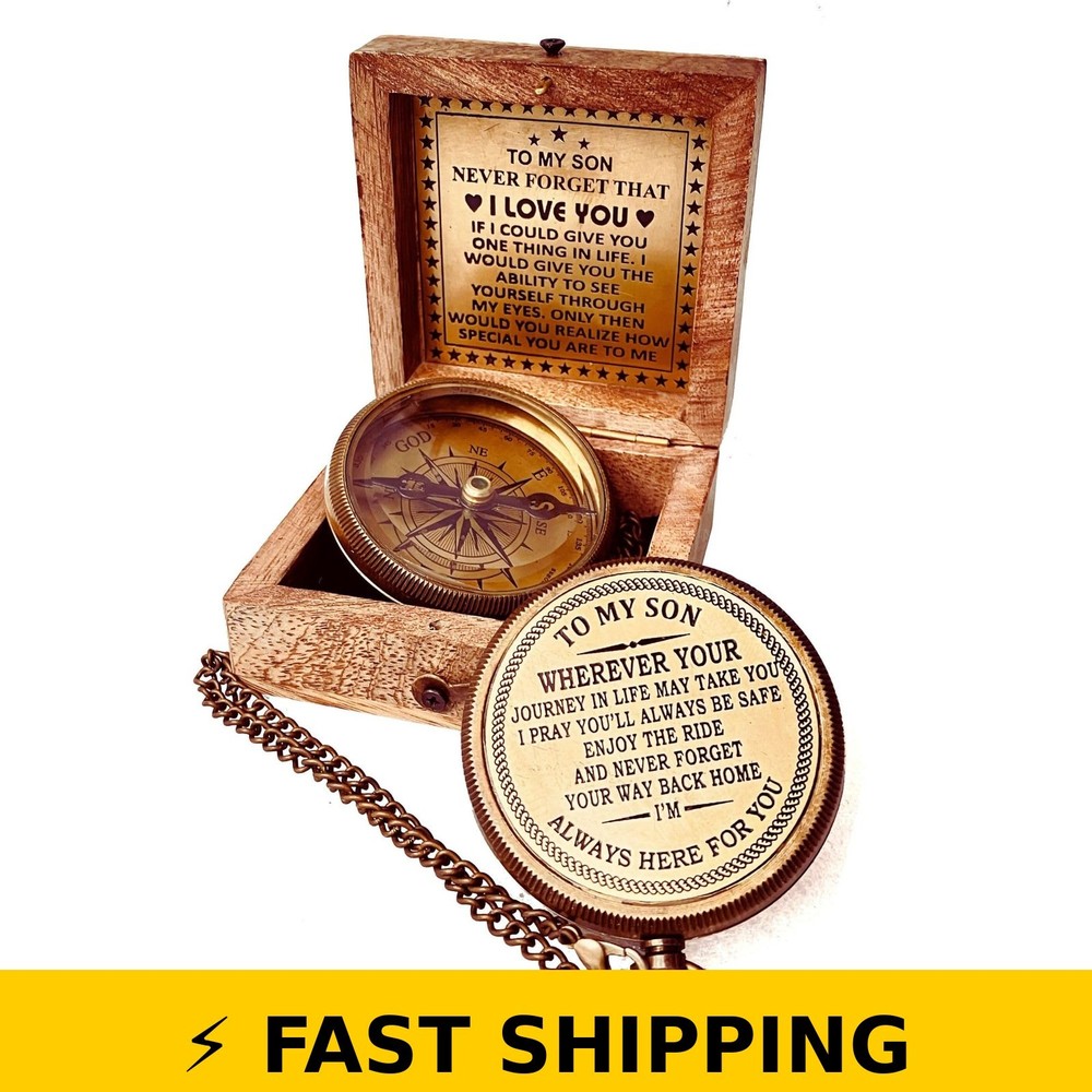 Engraved Compass Gift for Son – Inspirational Quote – ALADEAN