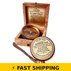 Engraved Compass Gift for Son – Inspirational Quote – ALADEAN