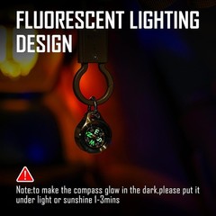 Glow in the Dark Brass Compass Lightweight Handheld Gift for Adventure Lovers