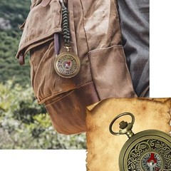 Vintage Brass Pocket Compass – Waterproof Survival Tool for Outdoor