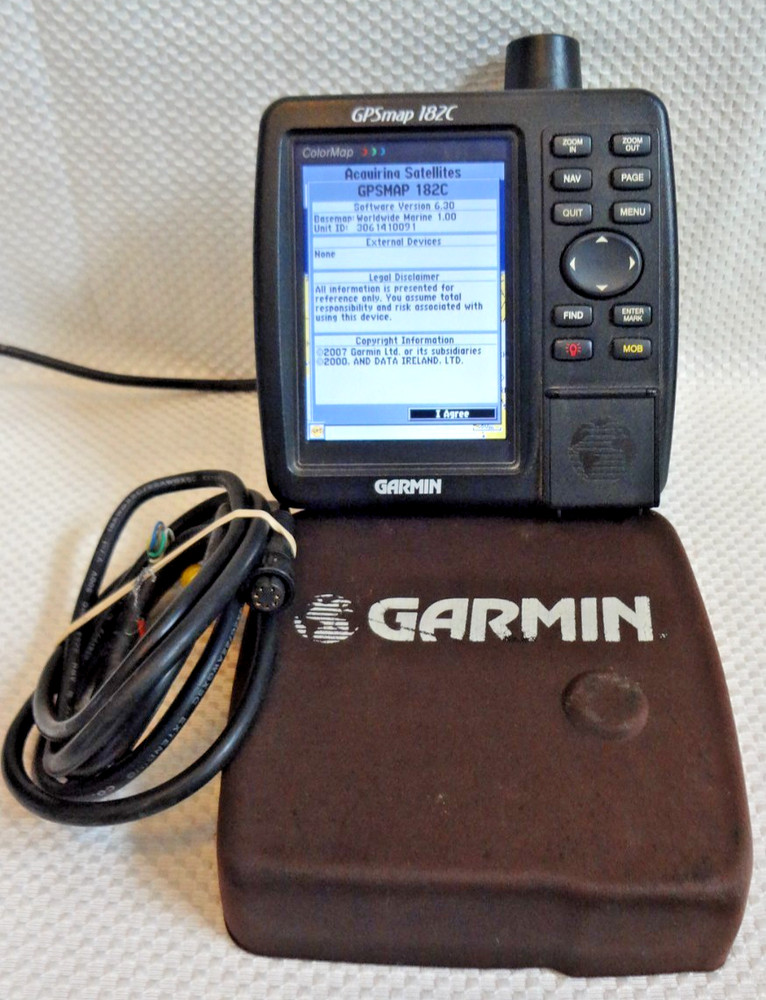GARMIN GPSMAP 182C MARINE CHART PLOTTER FISHFINDER GPS w PWR MOUNT COVER ANTENNA