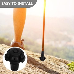 2 Pcs Plastic Trekking Pole Tips Replacement Hiking Poles Feet Accessories Black