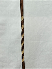 Brazos Twisted Hickory Wood Walking Stick 55 Inch Height brown leather strap