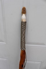 Custom Made Diamond Willow Walking Hiking Stick with Carved Antler Morel Topper
