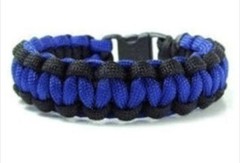 (2) Pack 9″ Police Paracord (Thin Blue Line)