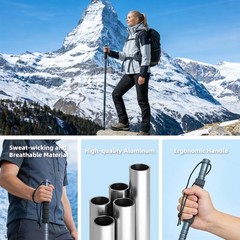 Hiking Trekking Pole, Adjustable Length Walking Stick Survival Lightweight