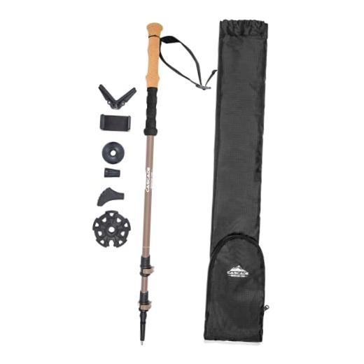 Trekking Poles – Carbon Fiber Monopod Walking or Hiking Sticks Brown One Pole