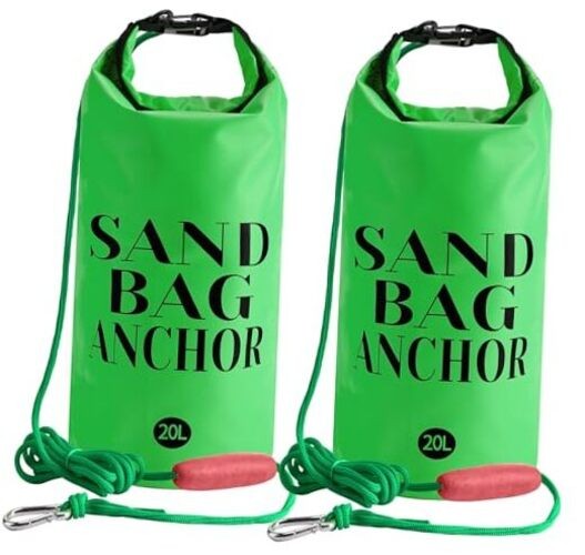 RunNico 500D Sand Anchor for Small Boats,2 in 1 PWC Jet Ski Green-2pcs-20L