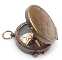 SIFAAT WORLD ”Not All Who Wander are Lost Engraved Antique Brass Pocket Compass