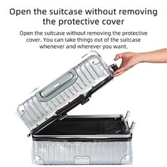 Clear Suitcase Cover PVC Protector with Zip, Waterproof 20inch Middle Open
