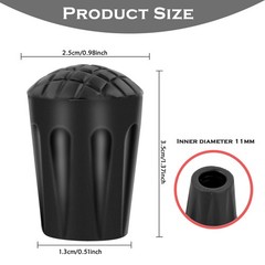 6 Pack Rubber Buffer for Hiking Poles, Crutch Capsule Non Slip, Walking Stick Rubber…