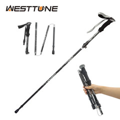 5-Section Portable Outdoor Fold Trekking Pole Walking Hiking Stick Telescopic Cl