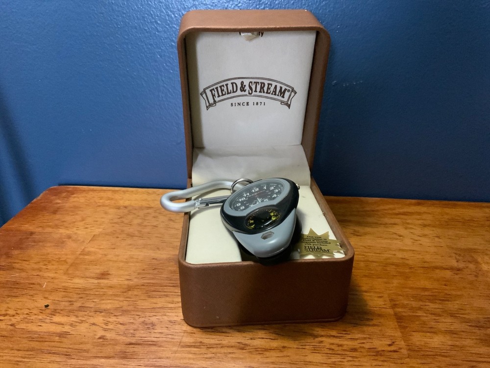 Field & Stream Compass Thermometer Carabiner Pocket Watch