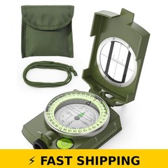 Sportneer Military Lensatic Compass – Waterproof, Shockproof, Army Green