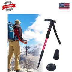 Retractable Trekking Pole Aluminum Alloy Walking Poles Portable Hiking Pole S…