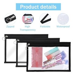 30 Pack Clear Zipper Pouches, PVC Waterproof Envelopes Folder Makeup Bags
