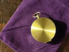 Flip Open Brass Engravable Glow Compass with Velvet Bag