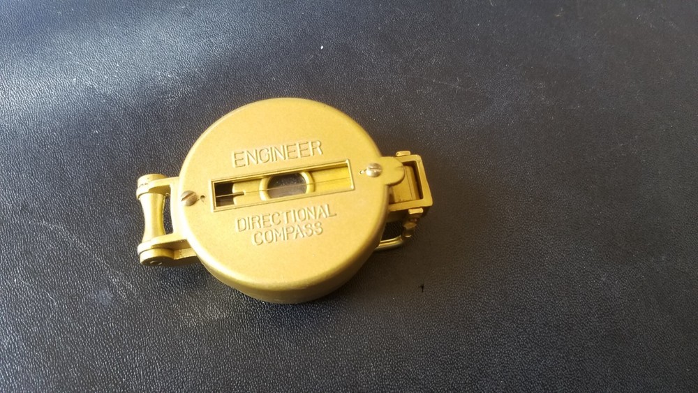 Vintage Engineer Directional Compass Copper Gold Tone Color 2″ Diameter