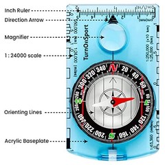 Orienteering Compass – Advanced Scout Compass for Hiking, Camping, and Blue