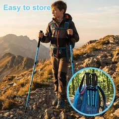 Lightweight Adjustable Aluminum Trekking Poles 2 Pack for Kids