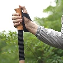 Trekking Poles- 1-pc Pack – Adjustable Hiking or Walking Stick –Strong, Natural