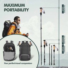 2pc Trekking Poles – Adjustable 7075 Aluminum with Flip Lock & Cork Grip