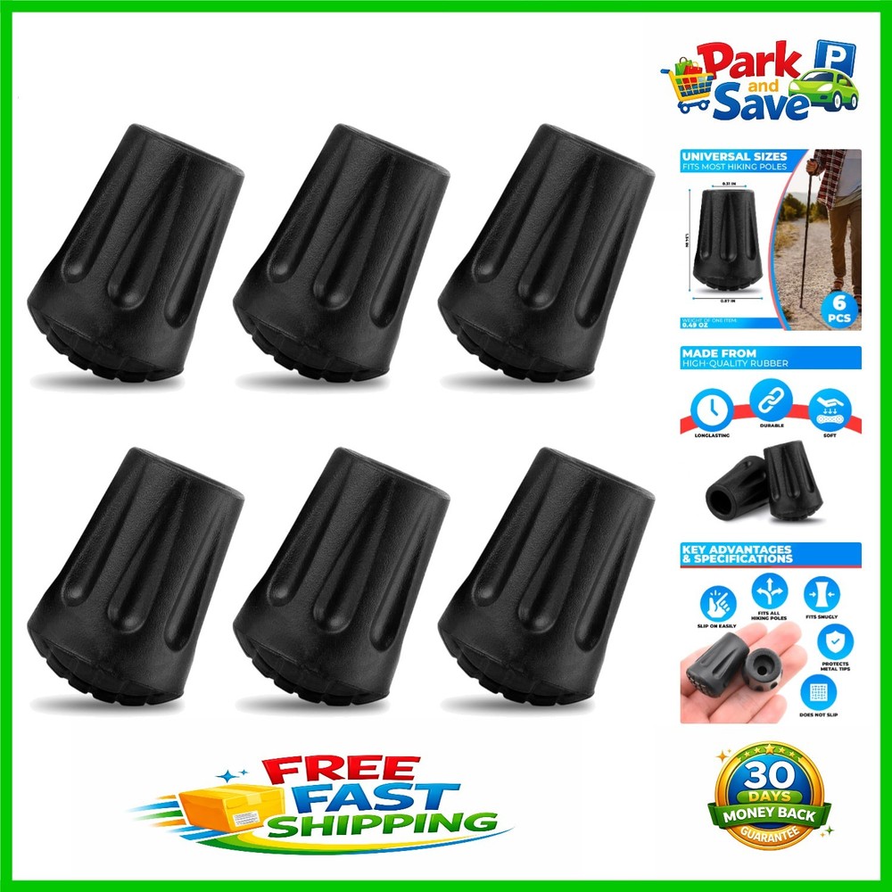 Lightweight Replacement Tips for Hiking Poles – 6 Pack, Great Traction