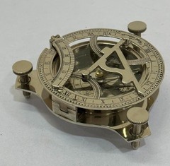 Silver Sundial Pocket Compass 3″ for Hiking, Camping & Nautical Outdoor Use