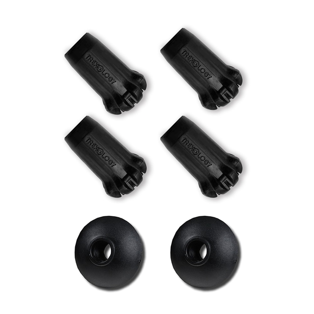 Trekking Pole Accessory Set – Includes 4 Rubber Tips & 2 Mud Baskets for Hiki…