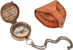 Personalized Brass Compass with Engraved Love Message | 8th for Husband or Wife