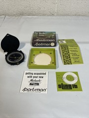 1970 Era Uncle Mike’s Sportsman Precision Black Crackle Finish Compass NIB NOS