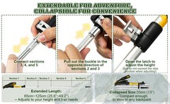 Collapsible Hiking Poles for Men & Women, Lightweight Foldable Walking Sticks,