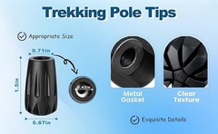 Durable Replacement Trekking Pole Tips, Universal Anti-Slip Walking Stick Tips