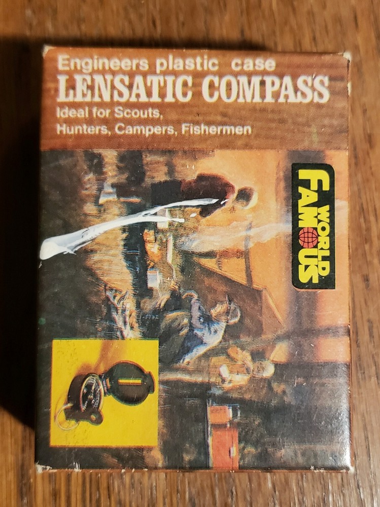 Vtg World Famous Engineers Lensatic Compass No. 111 W/Orig Box AND Instr. Sheet