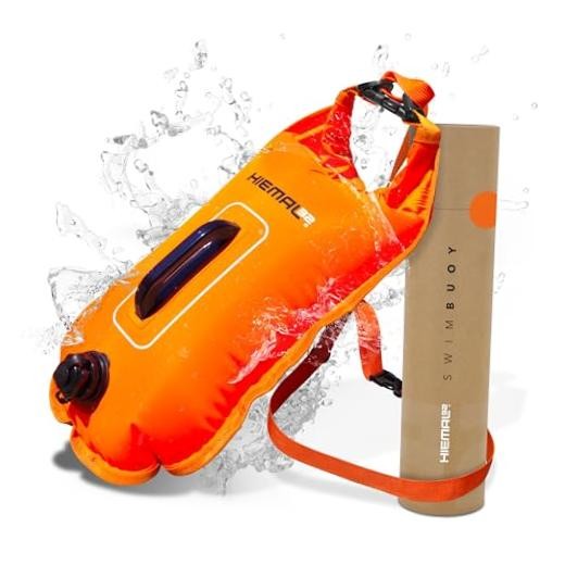 Swim Buoy for Open Water with Dry Bag 15L – Fully Waterproof Swim Bubble Orange