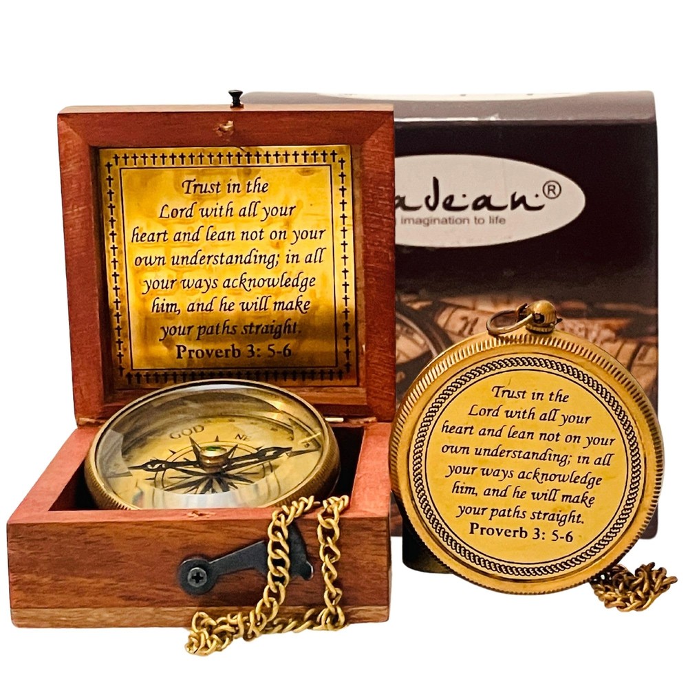 Trust in The Lord with All Your Heart -Proverbs 3 5-6 Quote Engraved Compass …