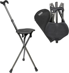 Cane with Seat Folding Lightweight, Carbon Fiber, Height Adjustable, Cane Chair