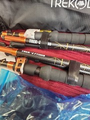 NOS TREKOLOGY Trek-Z Cork Grip Folding Lightweight Hiking Poles w BAG NEW