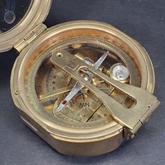 Essex Brass Compass Model 42433 Mirror Sine Chart 3″ W/Original Box *READ*