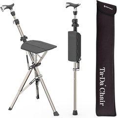 Ta-Da Chair Series 1 Pro, Portable Trekking Hiking Pole, Folding Walking Stick w