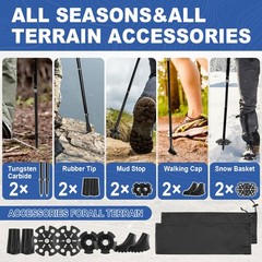 Hiking Poles 2 Pack, Aircraft-Aluminum Alloy Trekking Poles for Hiking, Adjus…