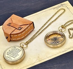 Jeremiah 2911 Brass Engraved Compass Christian First Communion Baptism Gift